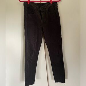 American Eagle HI RISE JEGGING Corduroy Pants Black/gray Stretch Size 8 short